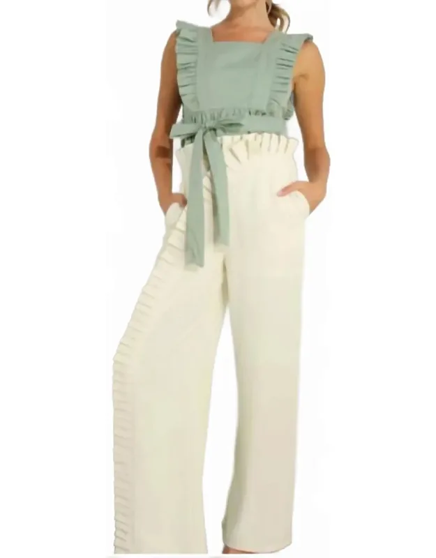 Pleated Long Elastic Waist Pants