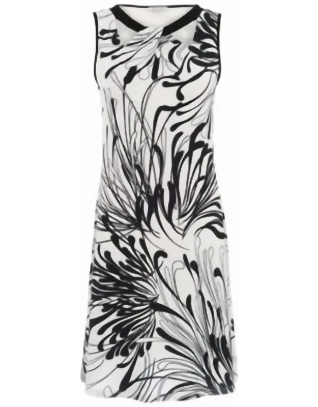 Sleeveless Dress Modern Fern Print