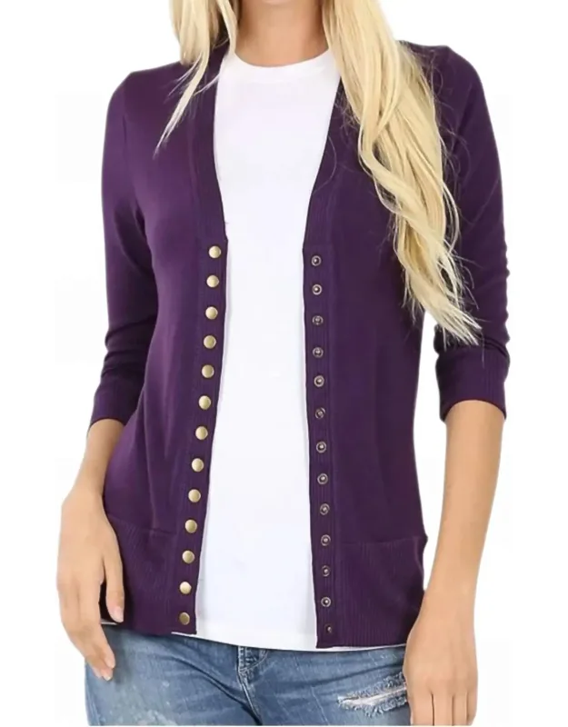 Snap Button Sweater Cardigan