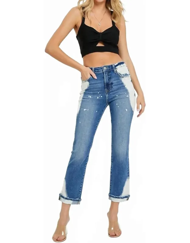 High Rise Medium Bleach Denim Jeans