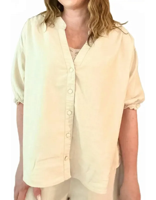 Ruffle Sleeve Button Down Top