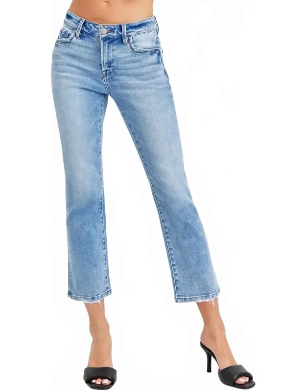 Low Rise Crop Slim Straight Jeans