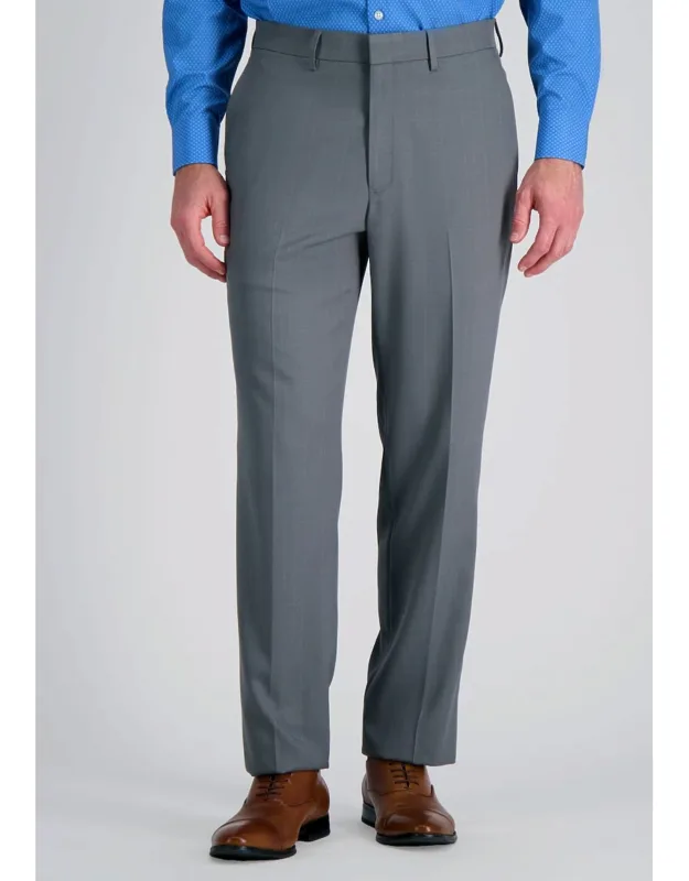 Haggar Premium Comfort Straight Fit Tonal Windowpane Flat Front Dress Pants