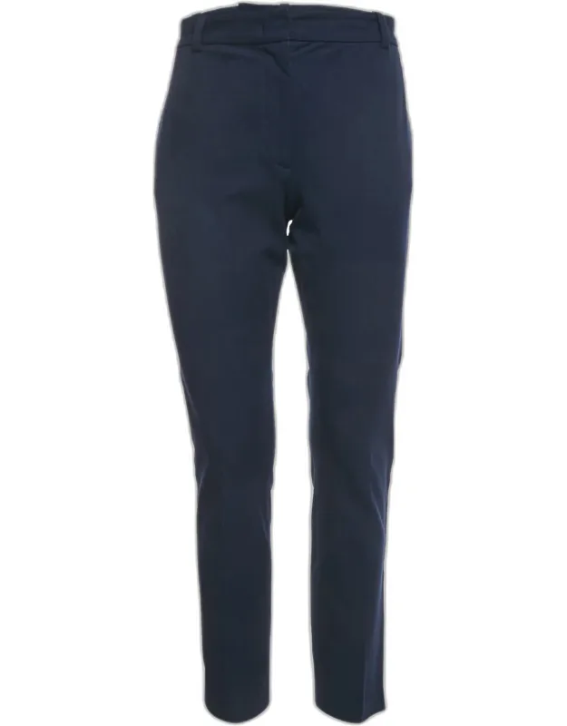 Cotton Blend Straight Fit Trousers