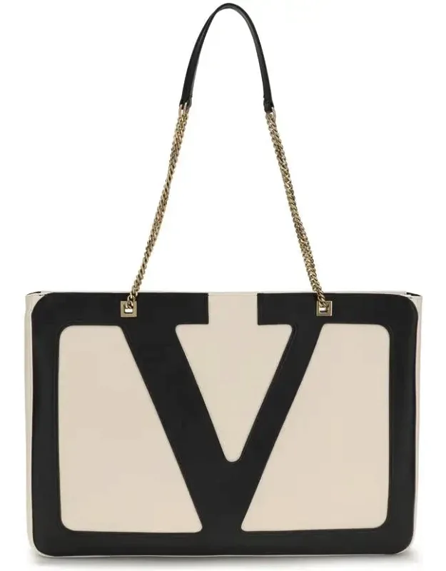 Shoulder Bag With Sliding Chain And Antiqued Gold Finish