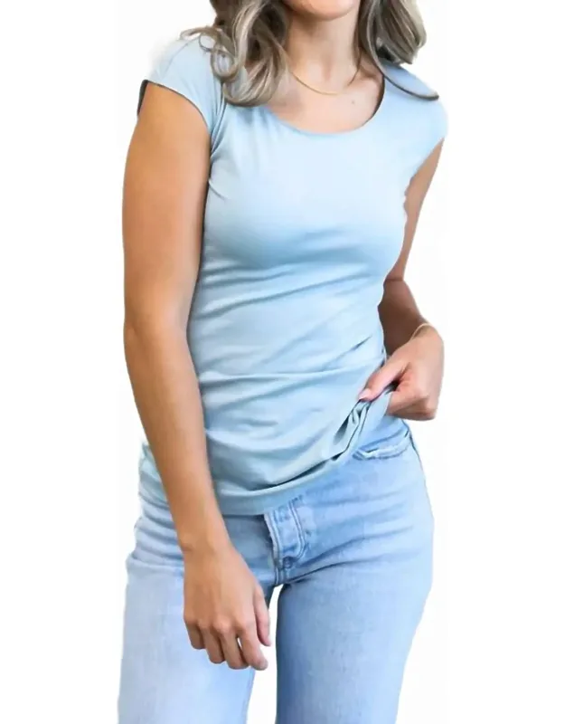 Layering Cap Sleeve Crew Neck Top