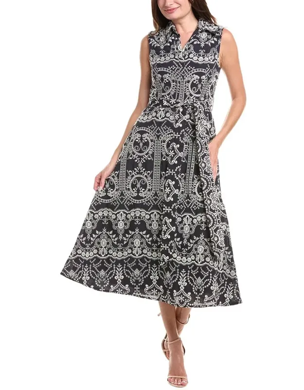 Embroidered Midi Dress