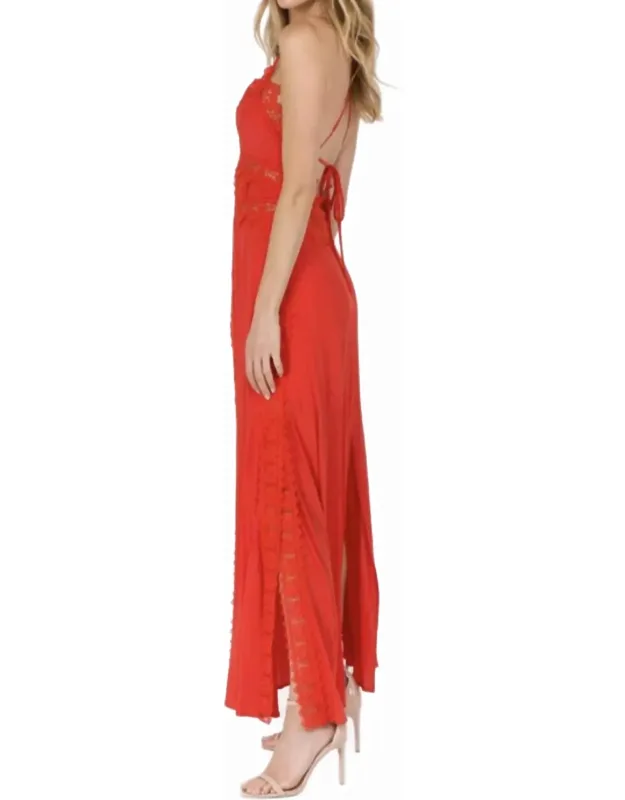 Lace Backless Maxi Dress