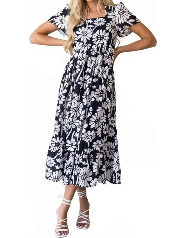 Wendy Squareneck Midi Dress