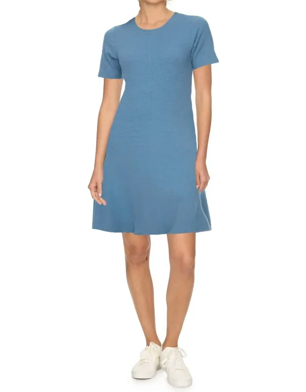 Marrieta Waffle Short Sleeve Mini Dress
