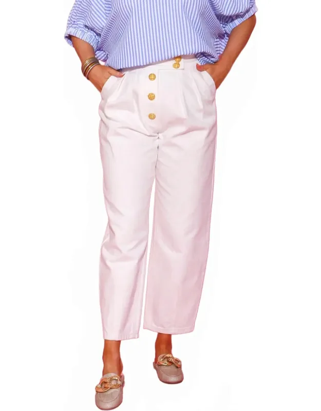Trouser Pants With Gold Buttons