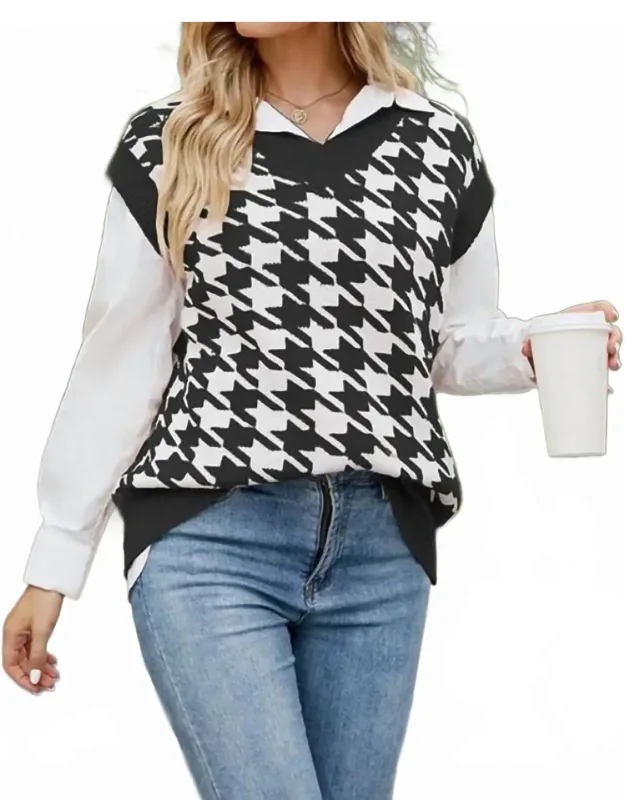 Plaid Loose Sleeveless Sweater