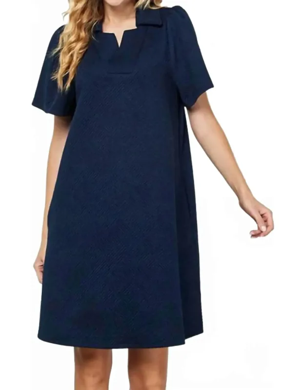 Elaina Short Sleeve Textured Dress