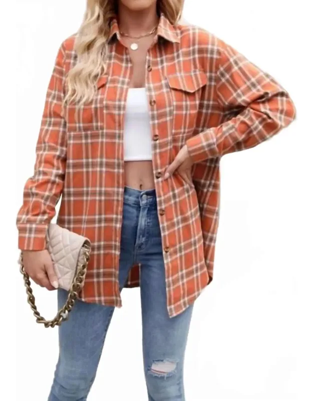 Casual Fashion Loose Plaid Pocket Shirt