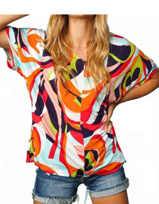 Geometric Loose Fit Top