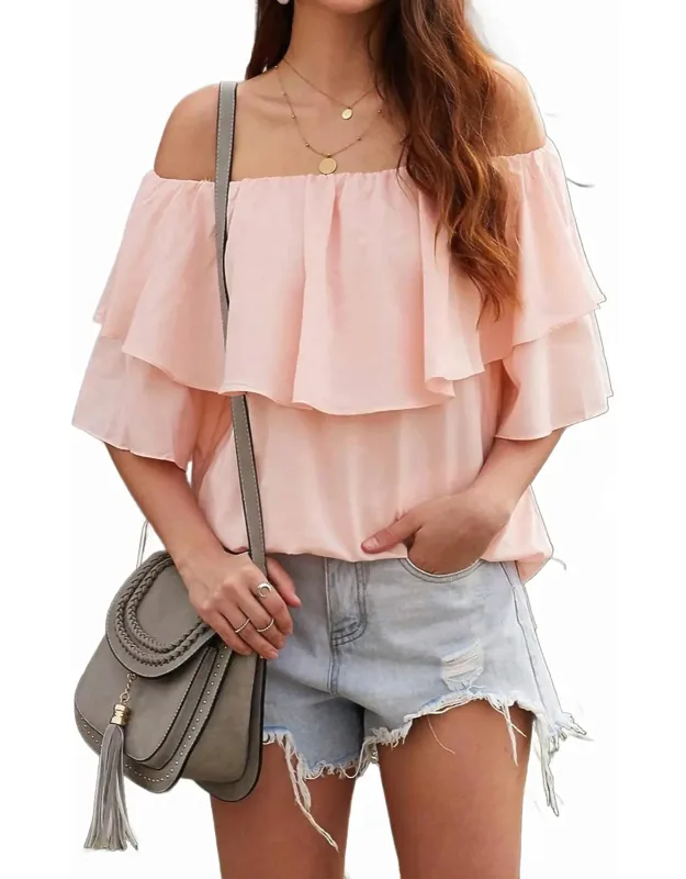 Breeze Frilling Off Shoulder Top