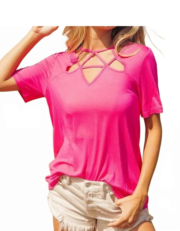 Silky Knit Front Detail Top