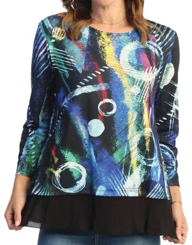 Geo Pop Sublimation Contrast Hem Top