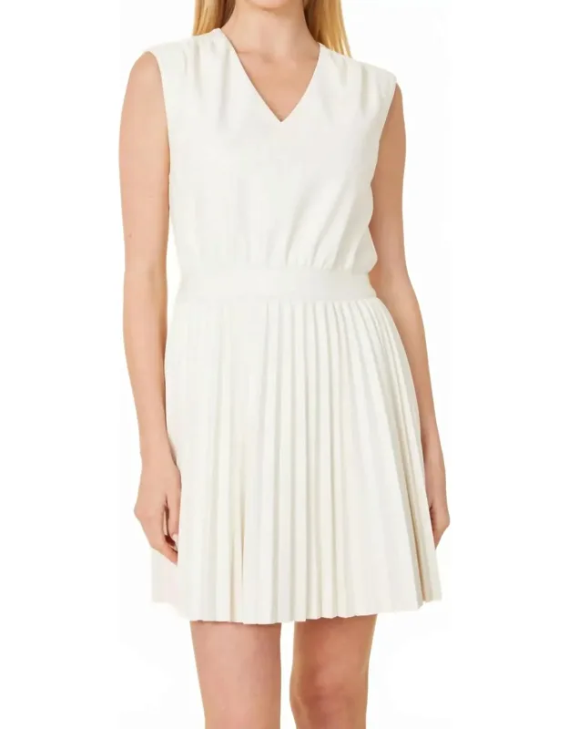 Pleated Leather Dress