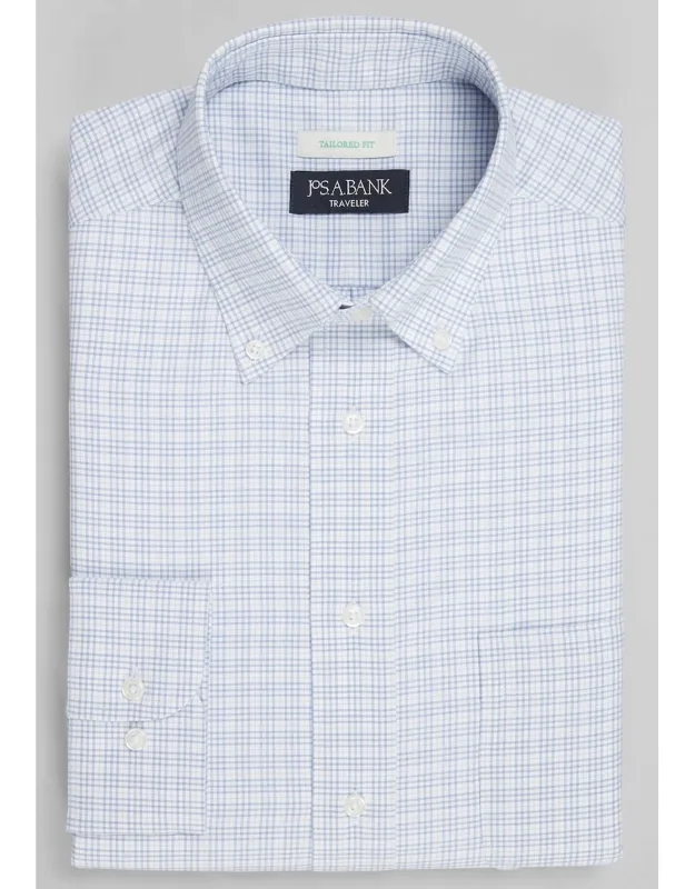 Traveler Collection Tailored Fit Button-down Collar Check Dress Shirt
