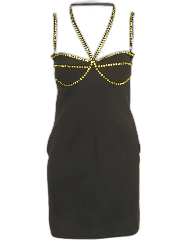 Crepe Stud Detail Mini Dress