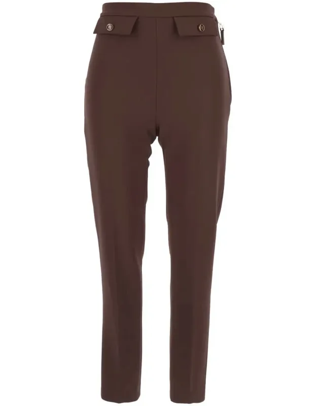Crop Trousers With Patch Pockets And Zip Fastening