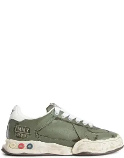 Sneakers With Original Sole Torn Film Attached Canvas