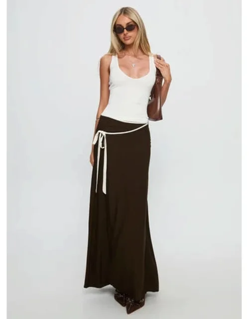 Keirah Contrast Wrap Maxi Skirt