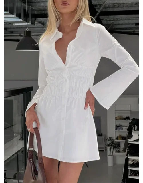 Ruched Long Sleeve Mini Dress