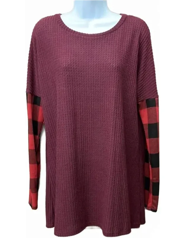 Plaid Long Sleeve Sweater