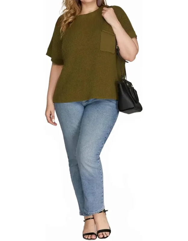 Drop Shoulder Knit Top