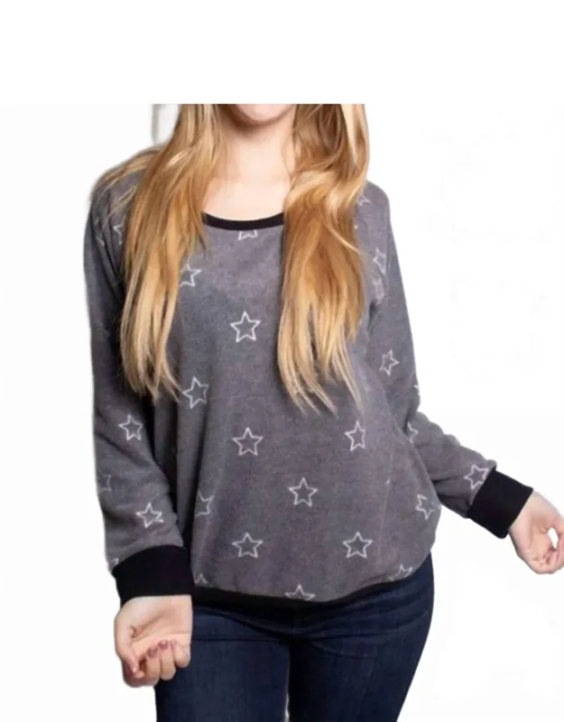 Star Print Raglan Top