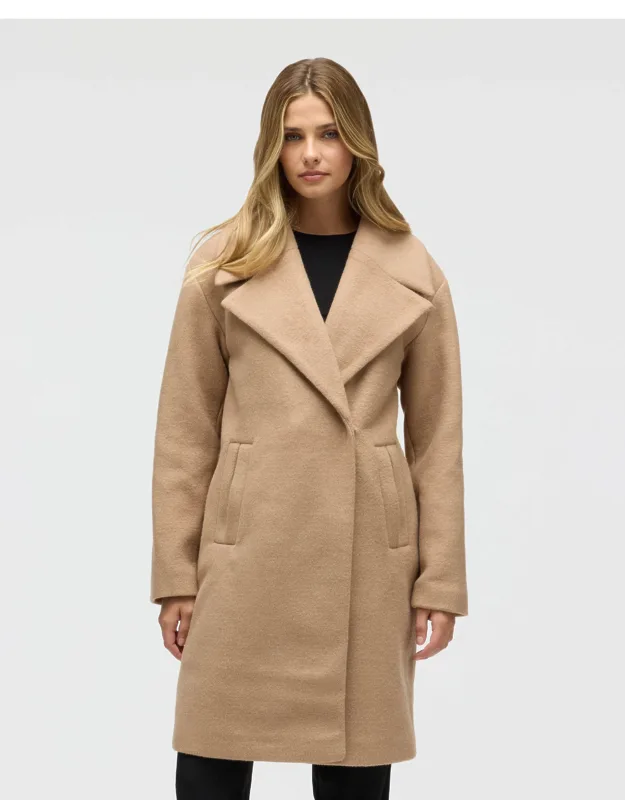 Bold Plaid Faux Wool Coat