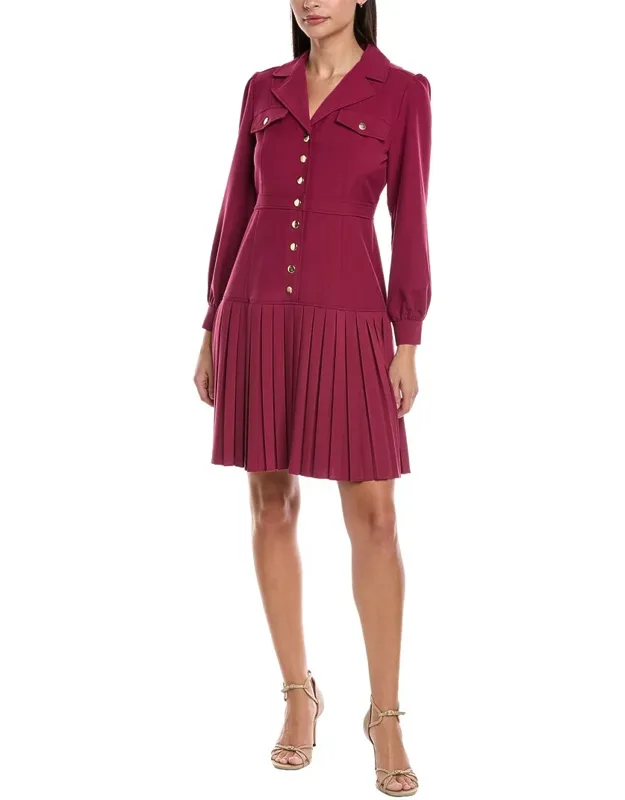 Pleated Drop-waist Dress