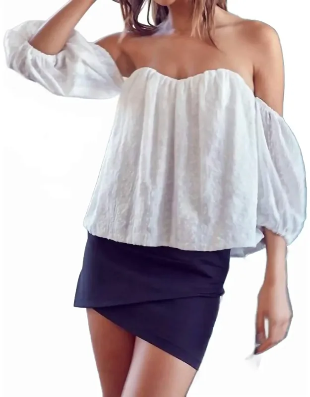 Off The Shoulder Billowed Crop Blouse