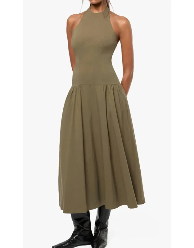 Halter Corset Midi Dress