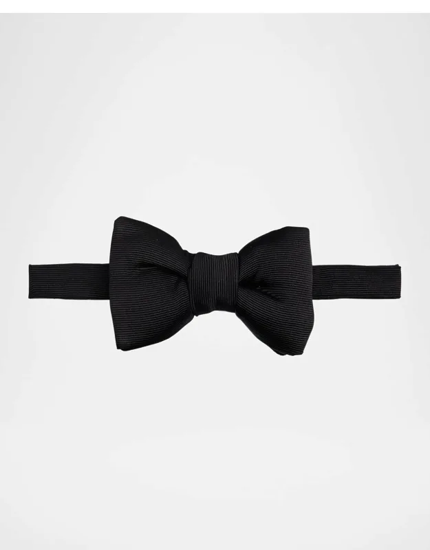 Rib Textured Silk Bow Tie
