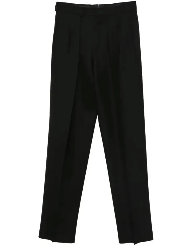 High Twist Wool Pleated Trousers