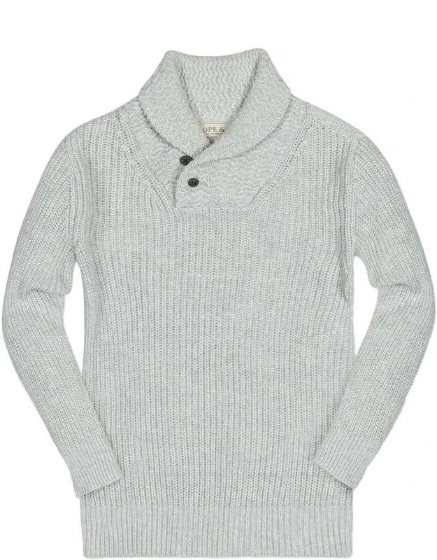 Shawl Collar Button Sweater