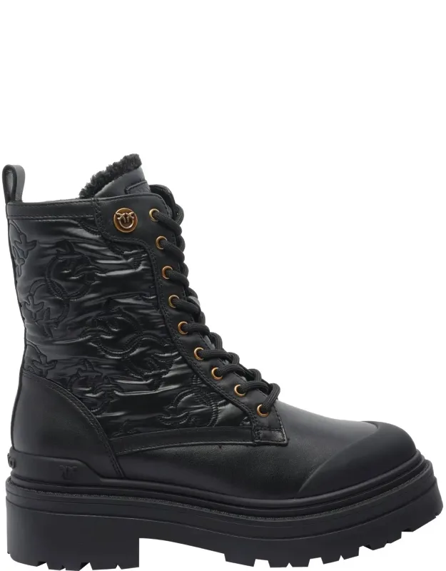 Pinko Boots With Laces Closure And Leather Upper