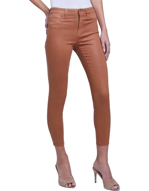 Margot Java Coated High-rise Skinny Jeans