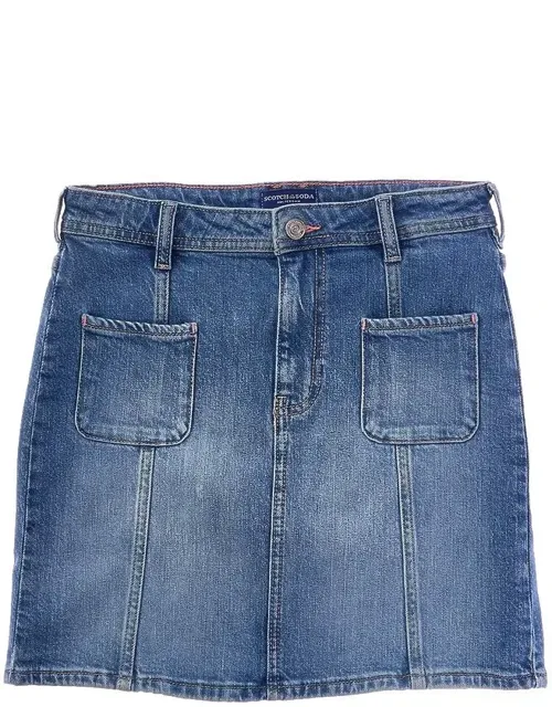 Denim Patch Pocket Skirt