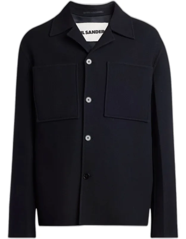 Wool Boxy-fit Shirt Jacket