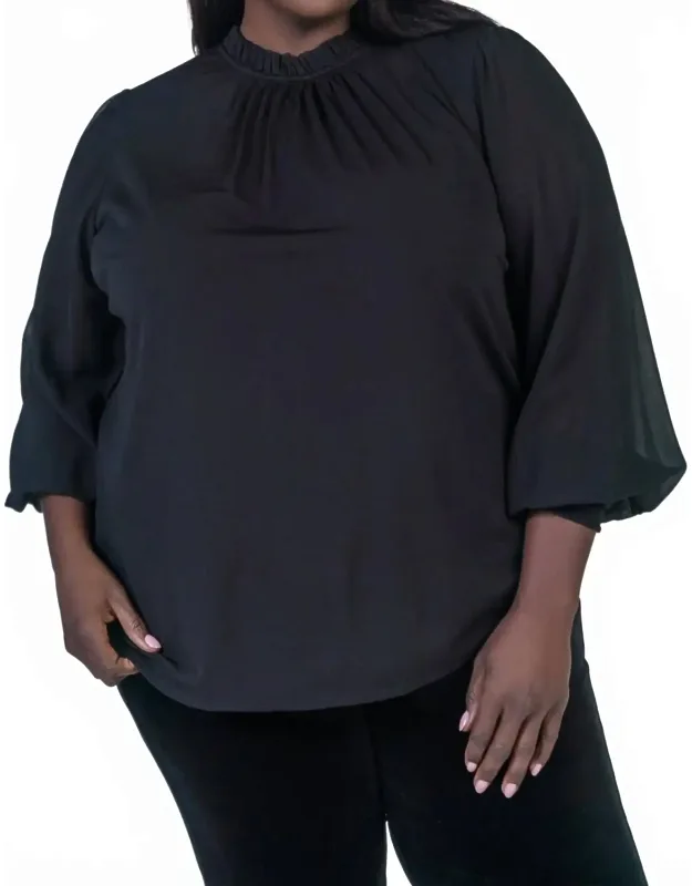 Knit Top With Chiffon Sleeves