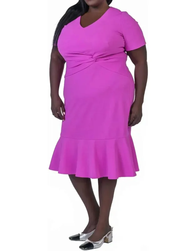 Halie Midi Dress With Flounce