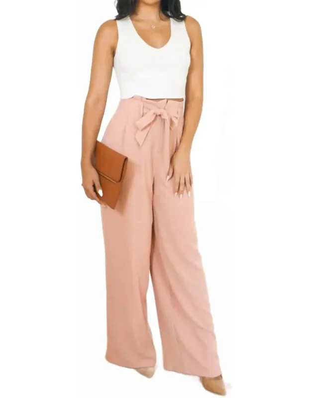 Wide Leg Pants With Belt
