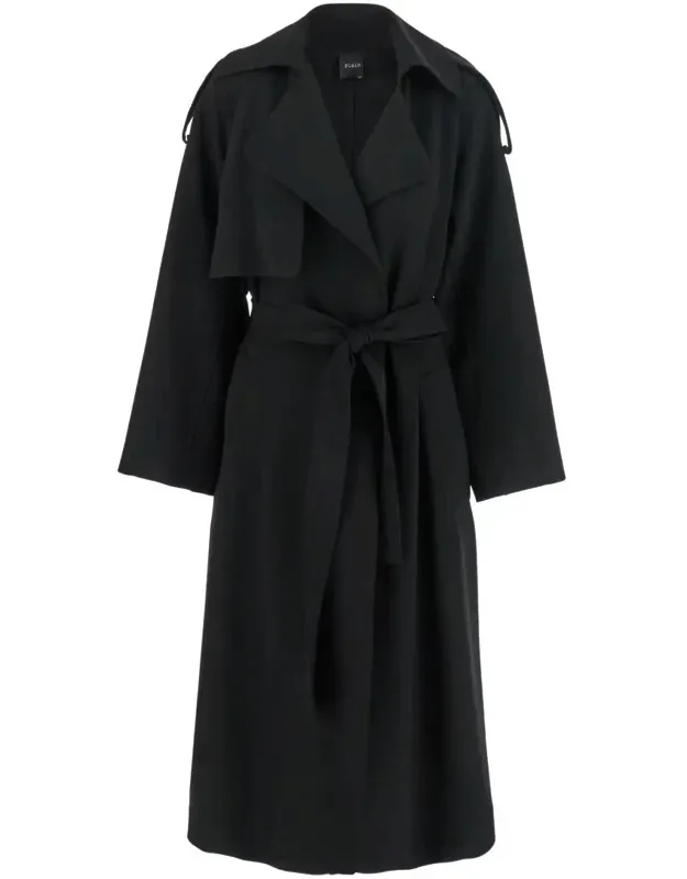 Double-breasted Trench Coat With Matching Belt In Cady