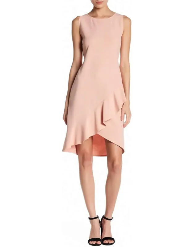 Crepe Ruffle Hem Mini Dress