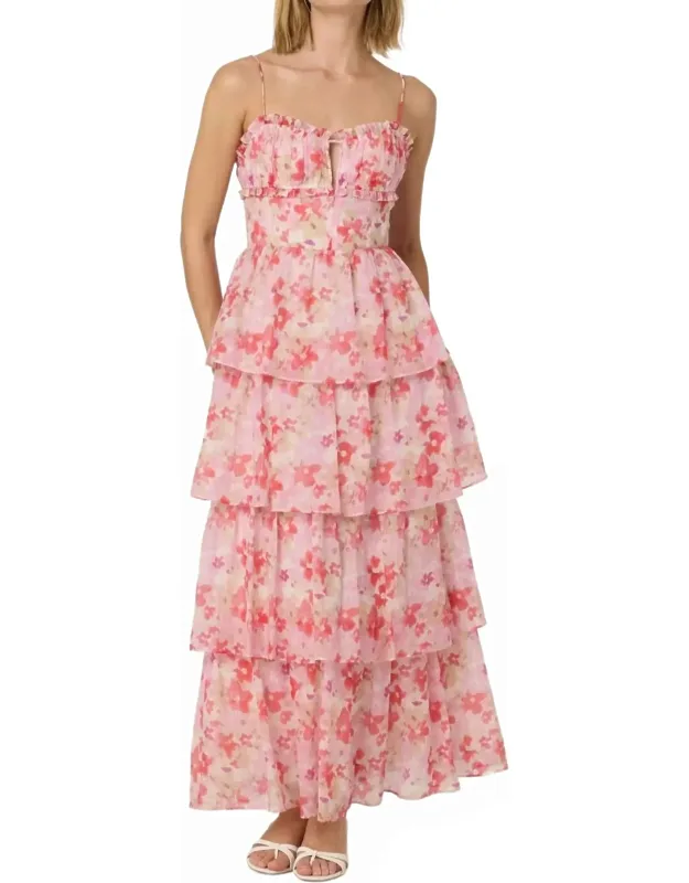 Pleated Tiered Maxi Dress