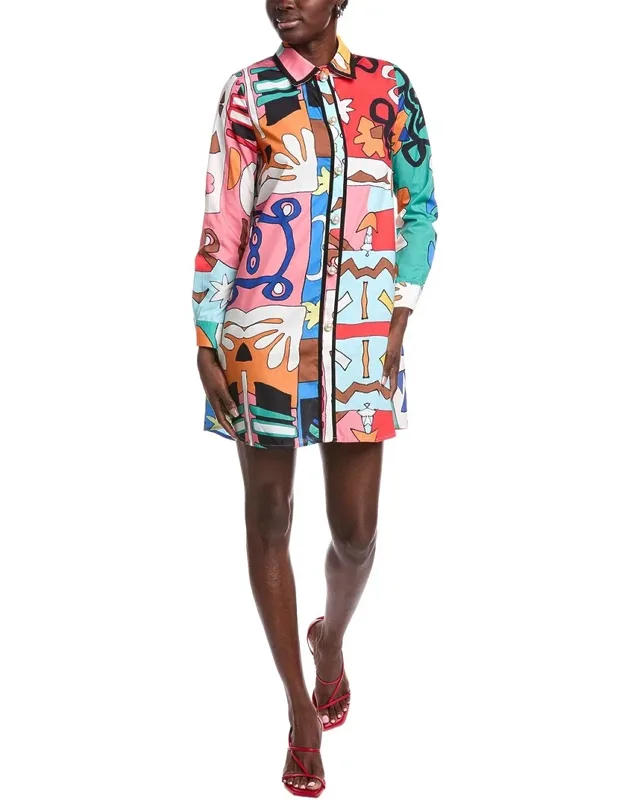 Tribal Print A-line Shirtdress